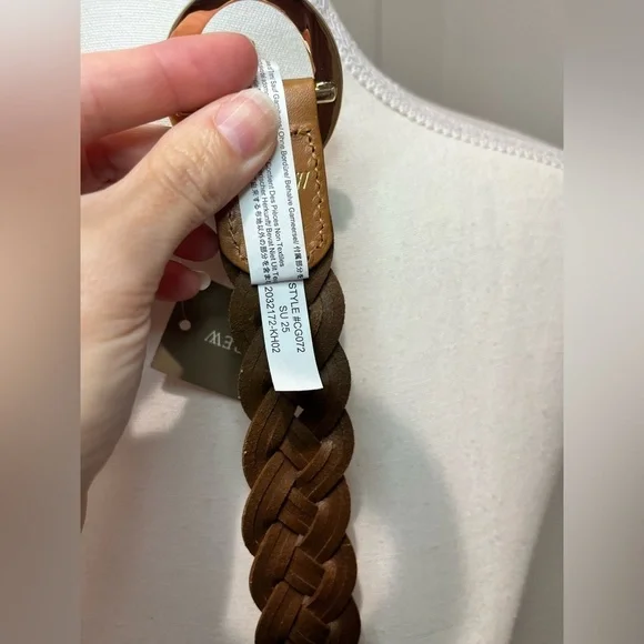 J. Crew Braided Italian leather Brown Belt with Gold Buckle CG072 $90 - Picture 9 of 9